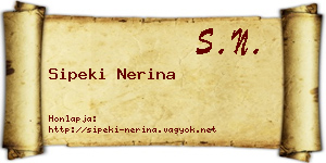 Sipeki Nerina névjegykártya